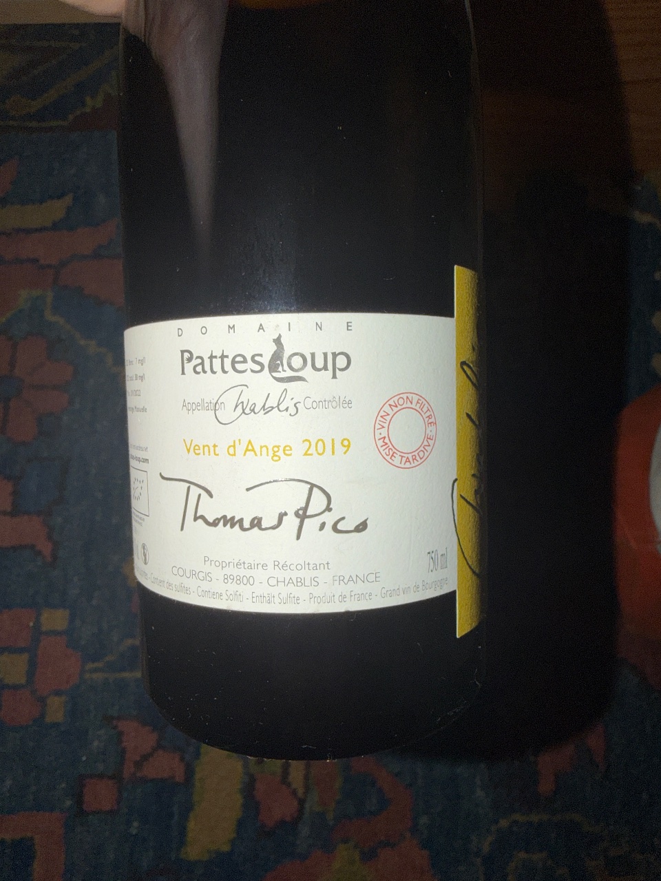 Domaine Pattes Loup Vent d'Ange bottle