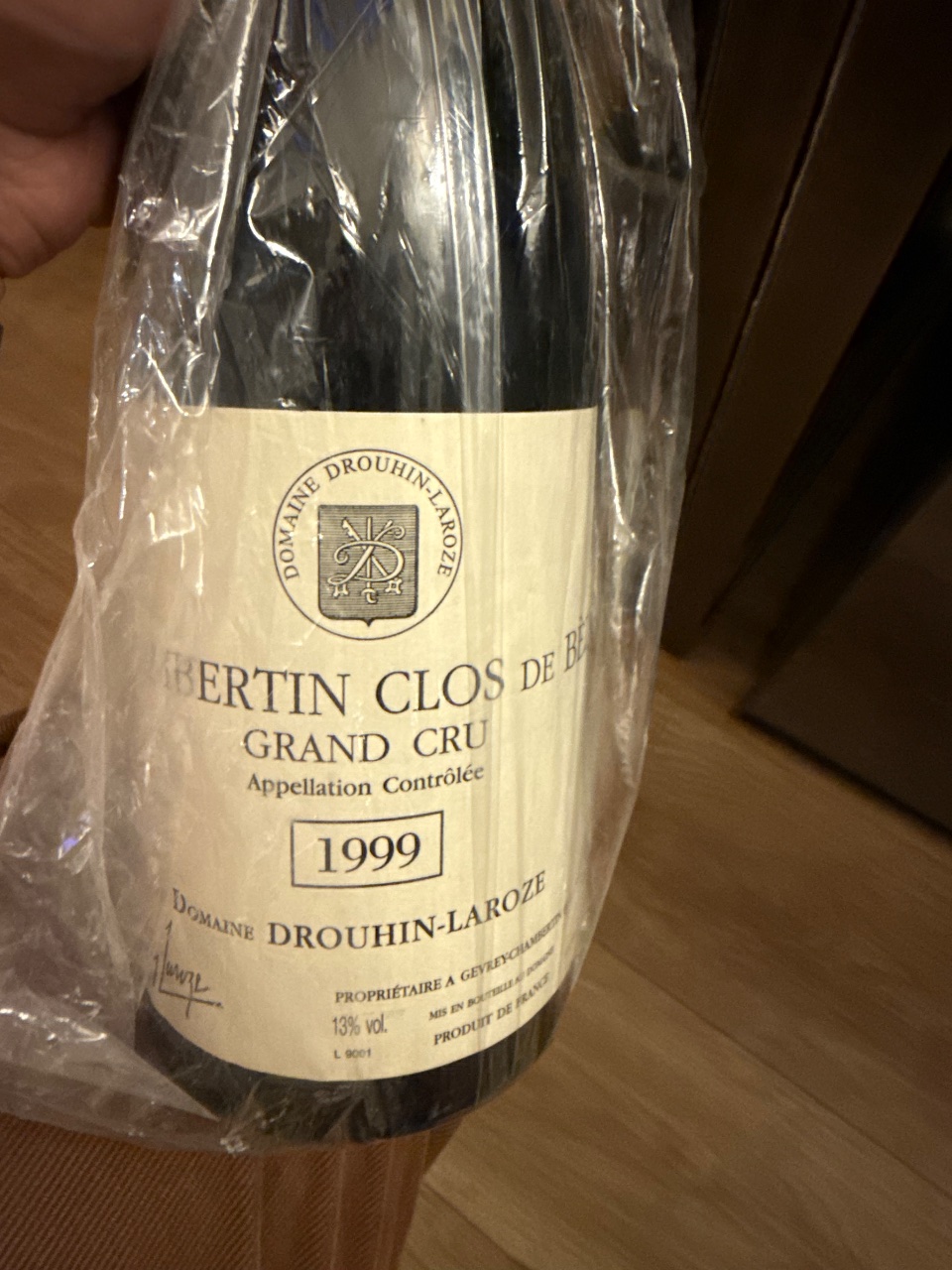 Domaine Drouhin-Laroze Chambertin Clos de Bèze Grand Cru bottle label