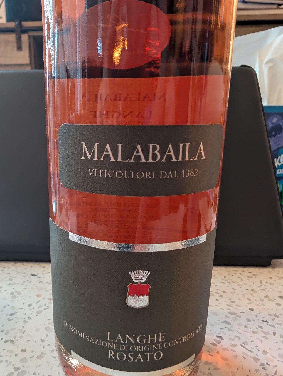 Malabaila Langhe Rosato bottle