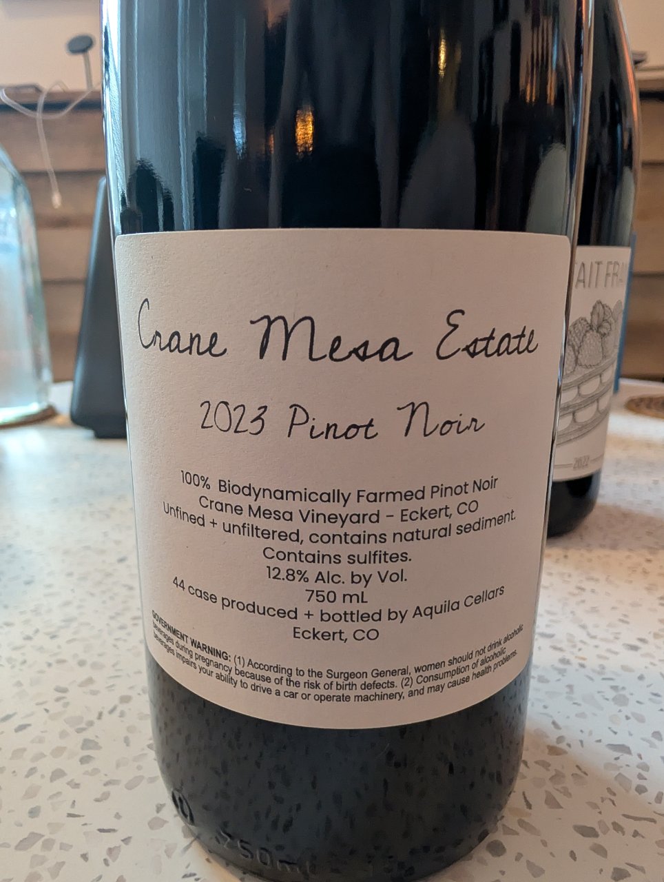 Aquila Cellars Crane Mesa Estate Pinot Noir bottle label