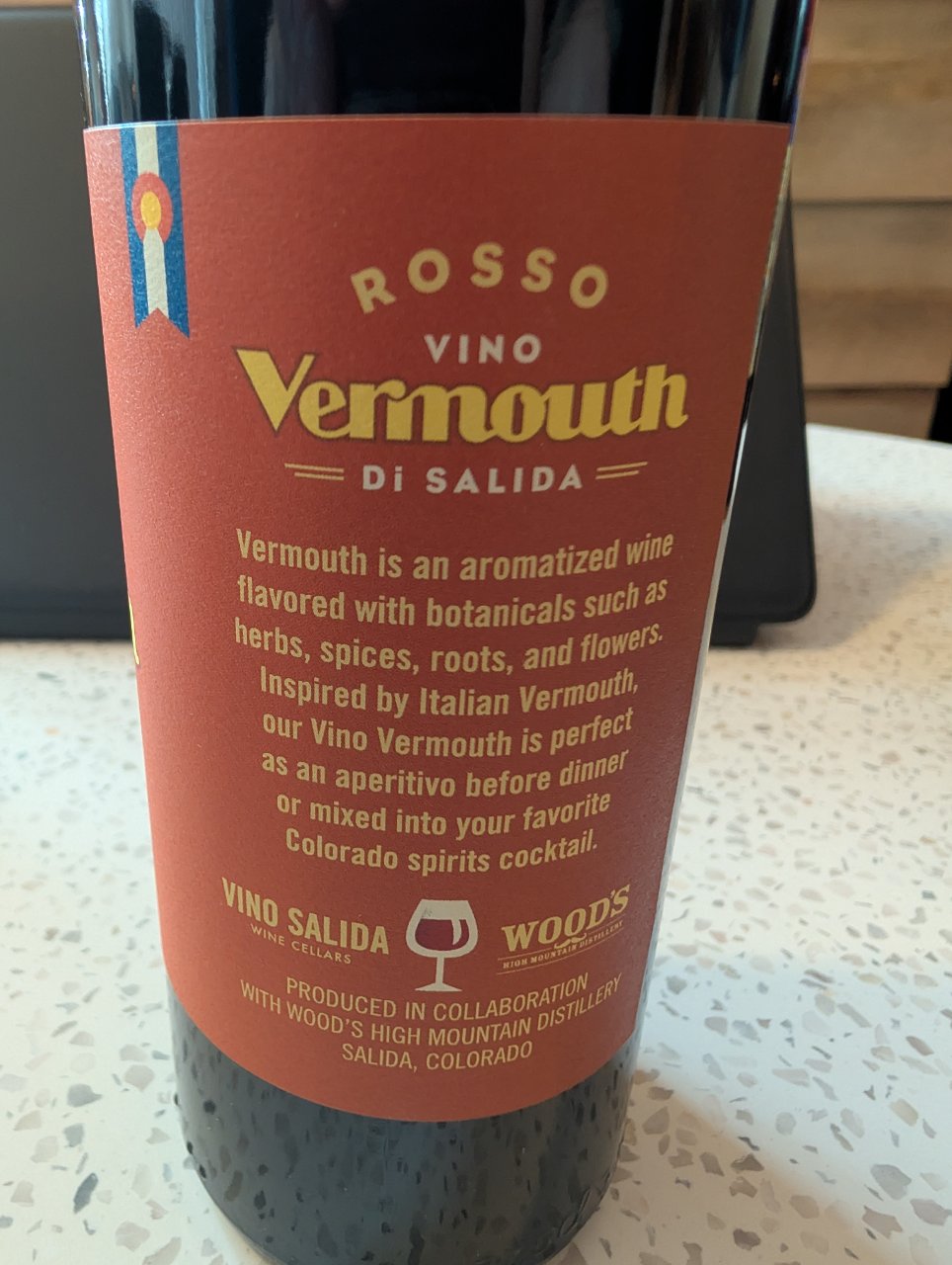 Vino Salida Wine Cellars Rosso Vino Vermouth di Salida bottle