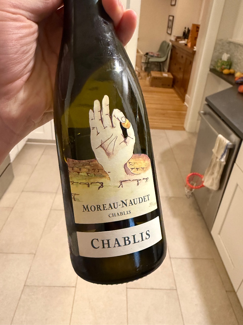 Moreau-Naudet Chablis bottle label