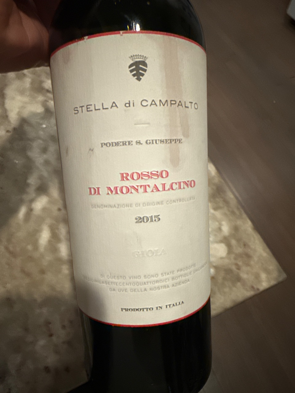 Stella di Campalto Rosso di Montalcino bottle label