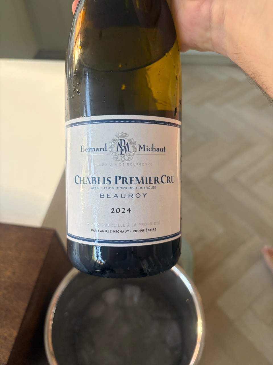 Bernard Michaut Chablis Premier Cru Beauroy bottle label