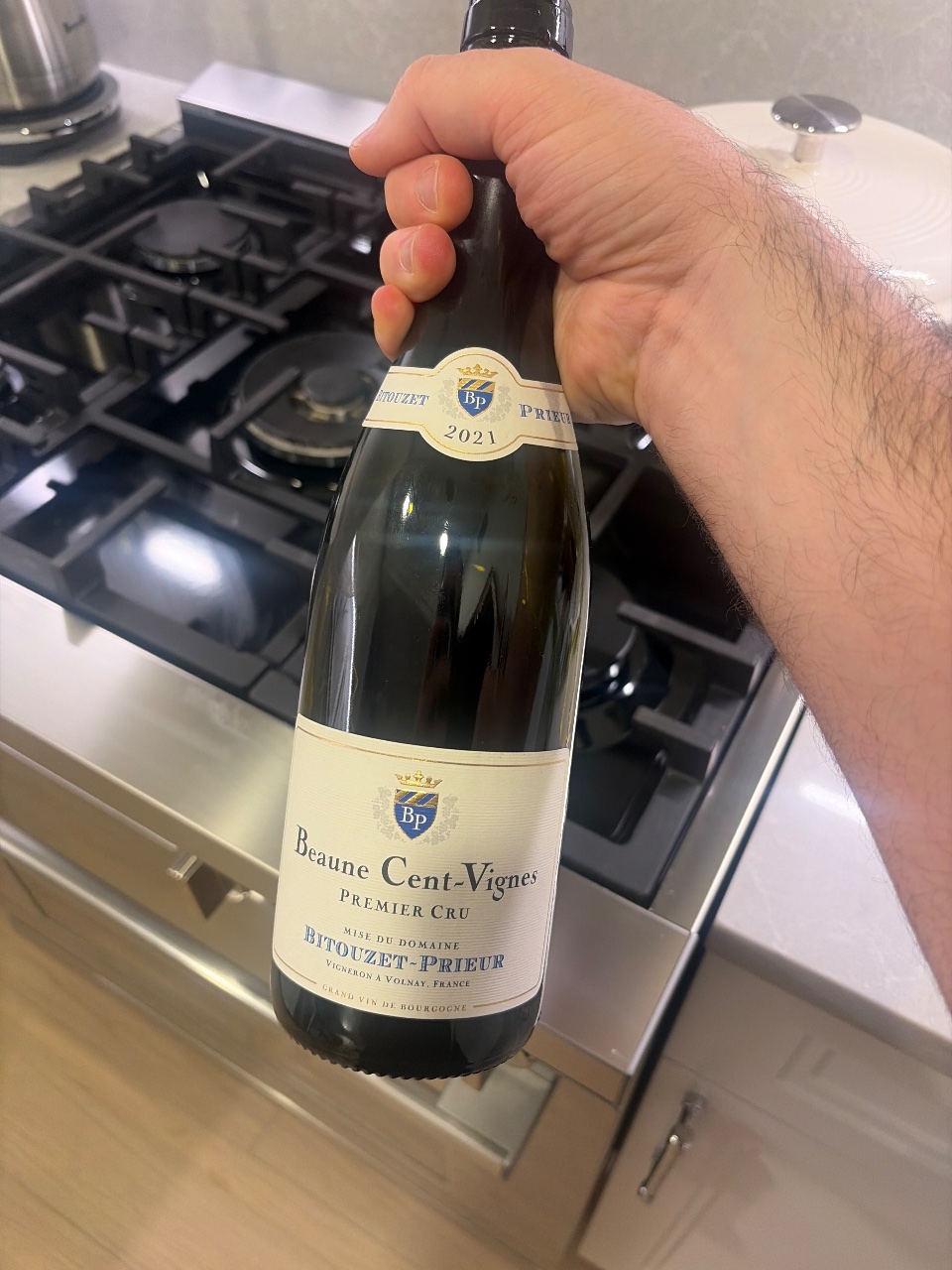 Domaine Bitouzet-Prieur Beaune Cent-Vignes Premier Cru bottle label