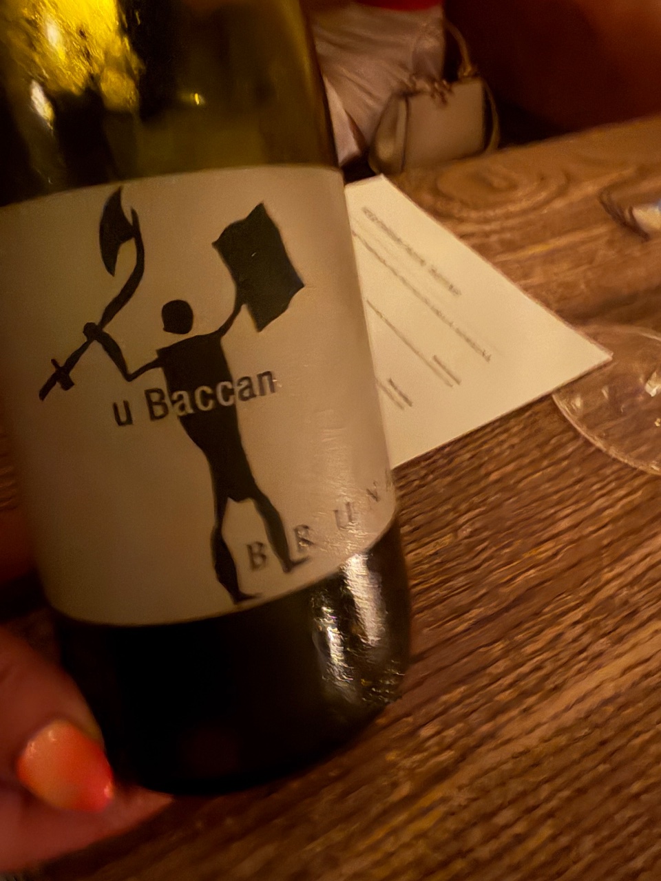 Bruna U Baccan bottle label