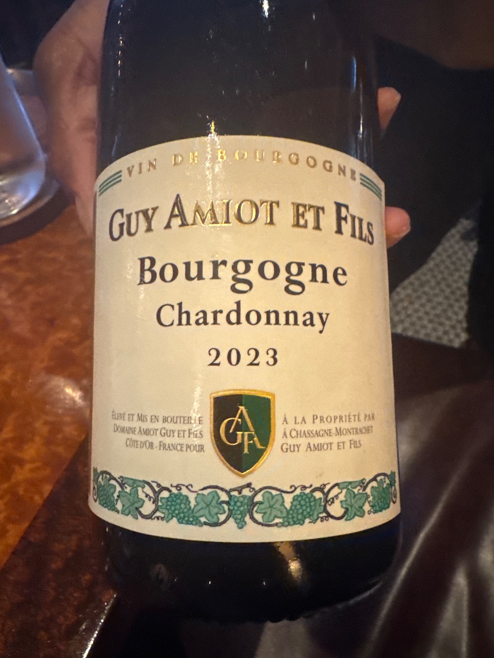 Guy Amiot et Fils Bourgogne Chardonnay bottle