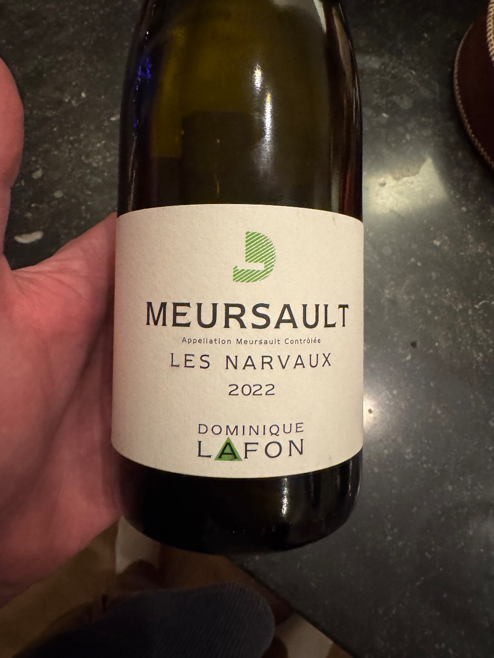 Dominique Lafon Meursault Les Narvaux bottle label