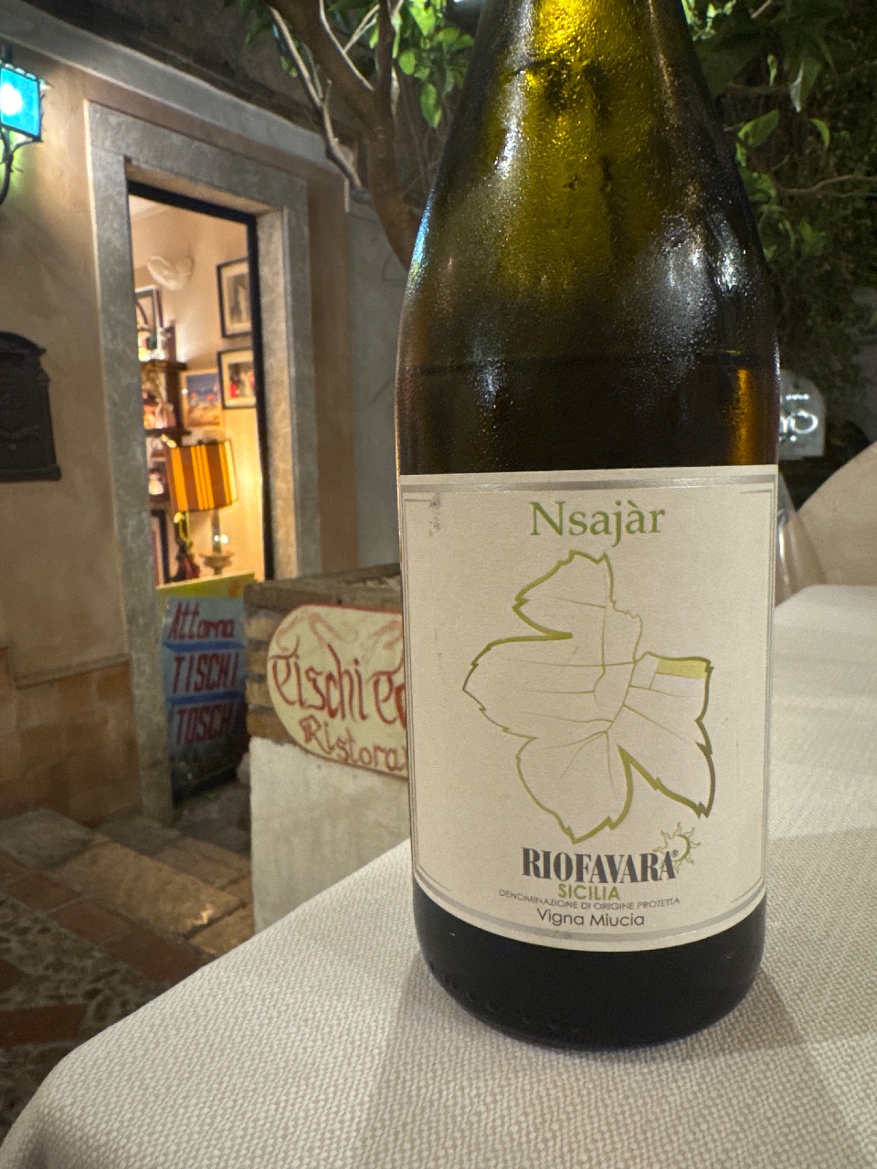 Riofavara Nsajàr Vigna Miucia bottle
