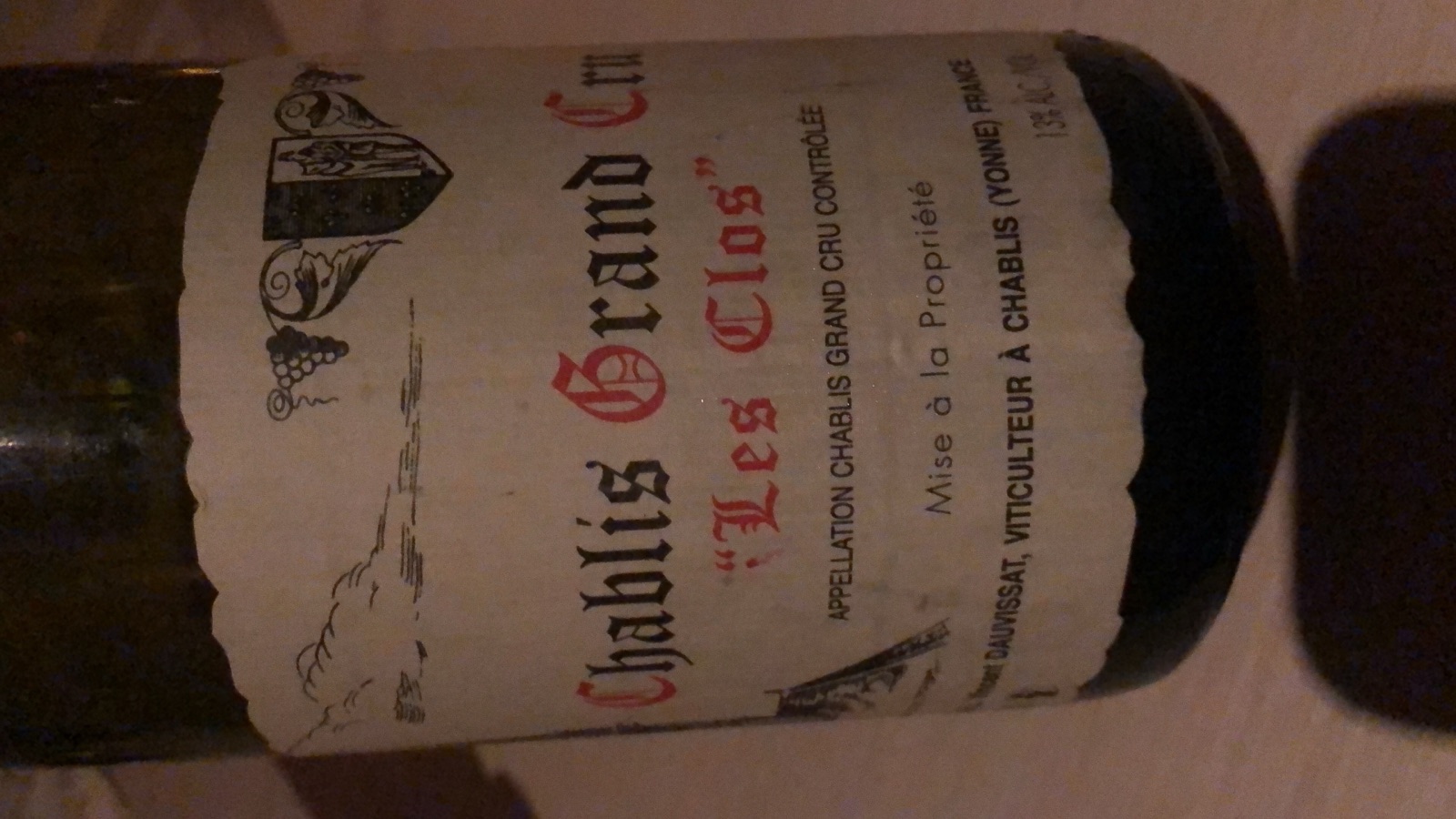 Vincent Dauvissat Chablis Grand Cru "Les Clos" bottle