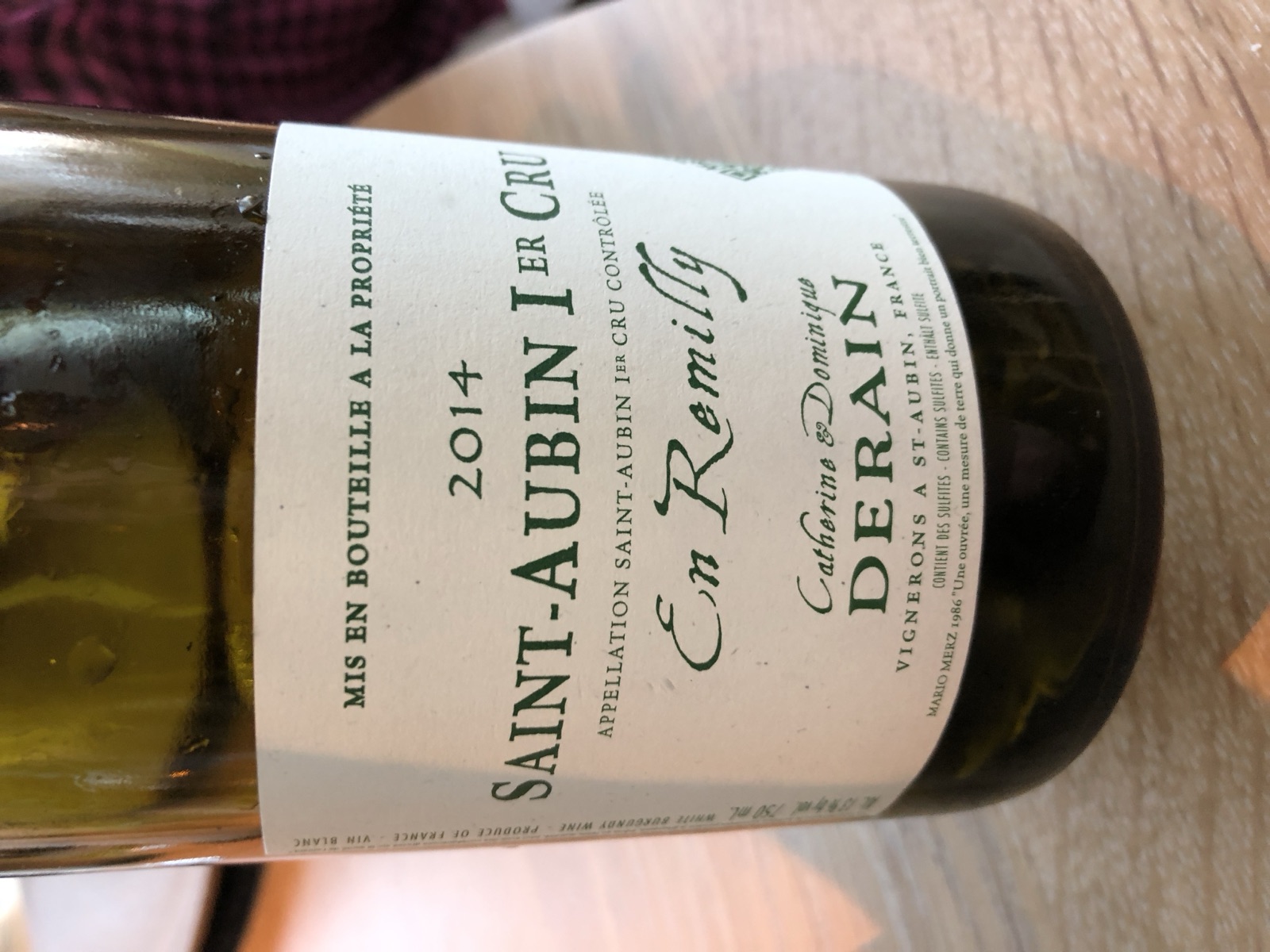 Catherine & Dominique Derain Saint-Aubin 1er Cru En Remilly bottle