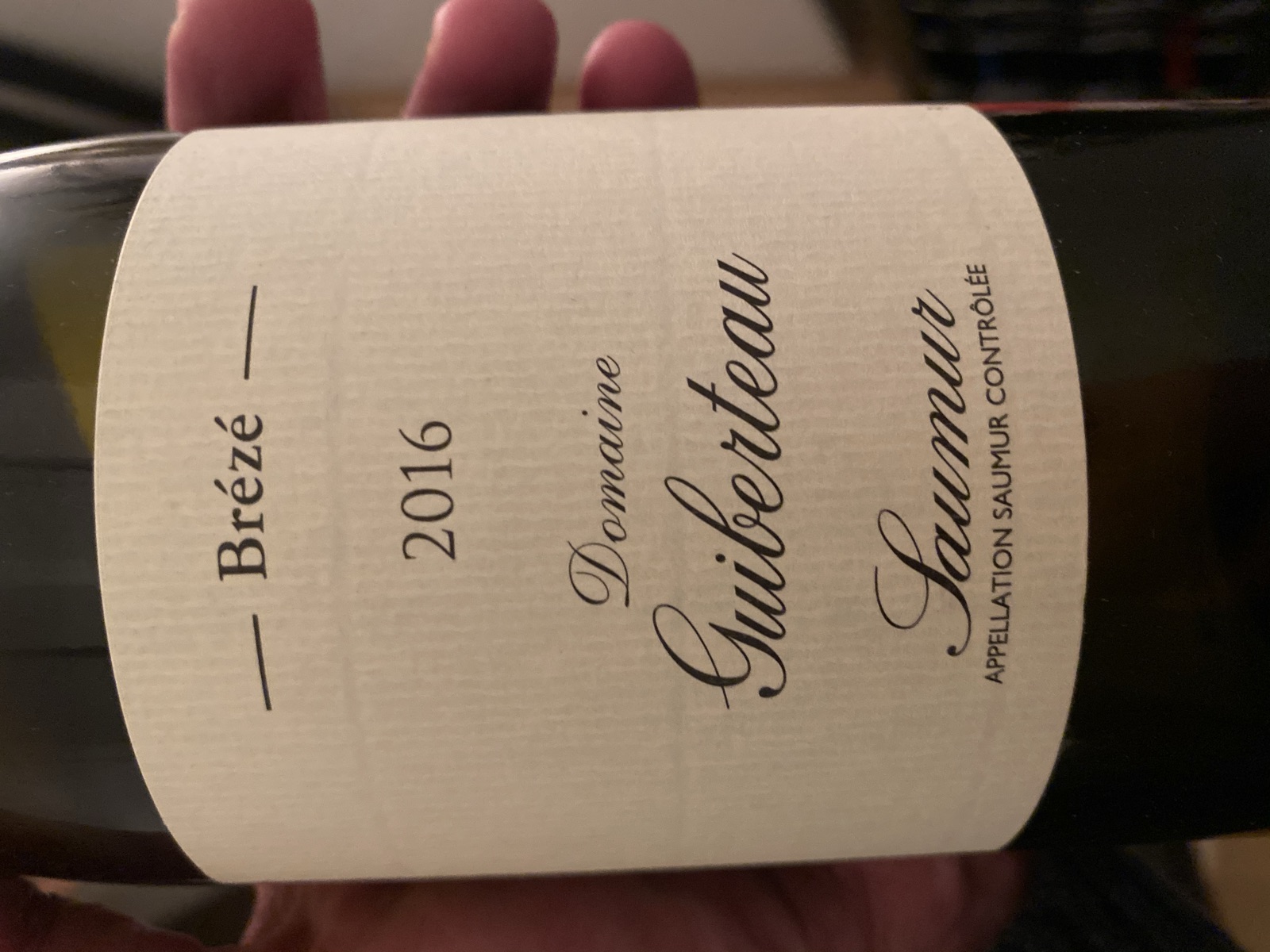 Domaine Guiberteau Brézé bottle label