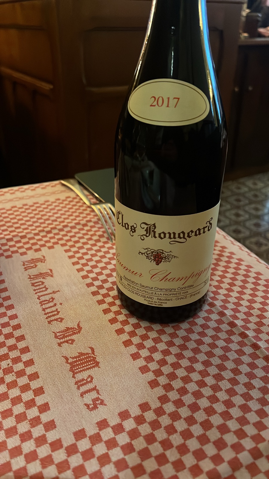 Clos Rougeard Saumur Champigny bottle