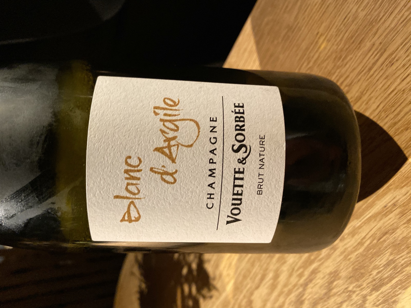 Vouette & Sorbée Blanc d'Argile Brut Nature bottle