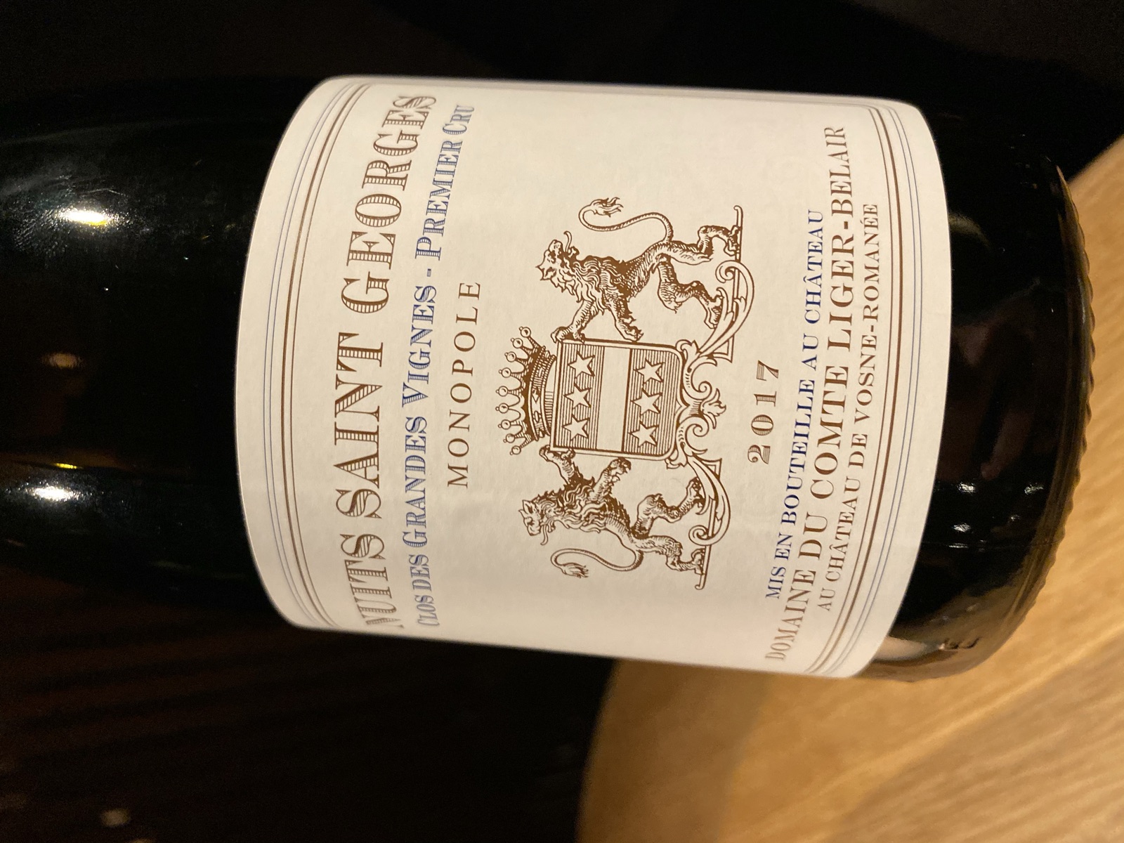 Domaine du Comte Liger-Belair Nuits Saint Georges Clos des Grandes Vignes Premier Cru Monopole bottle