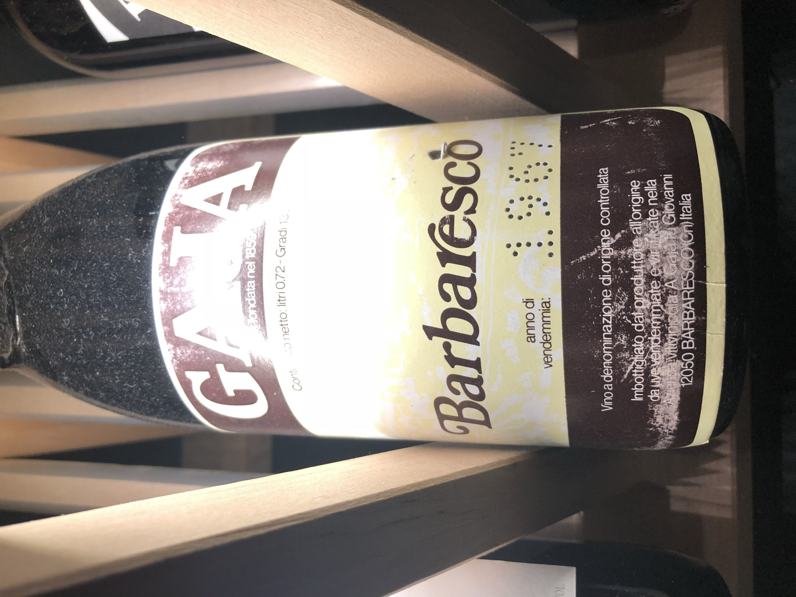 Gaja Barbaresco bottle