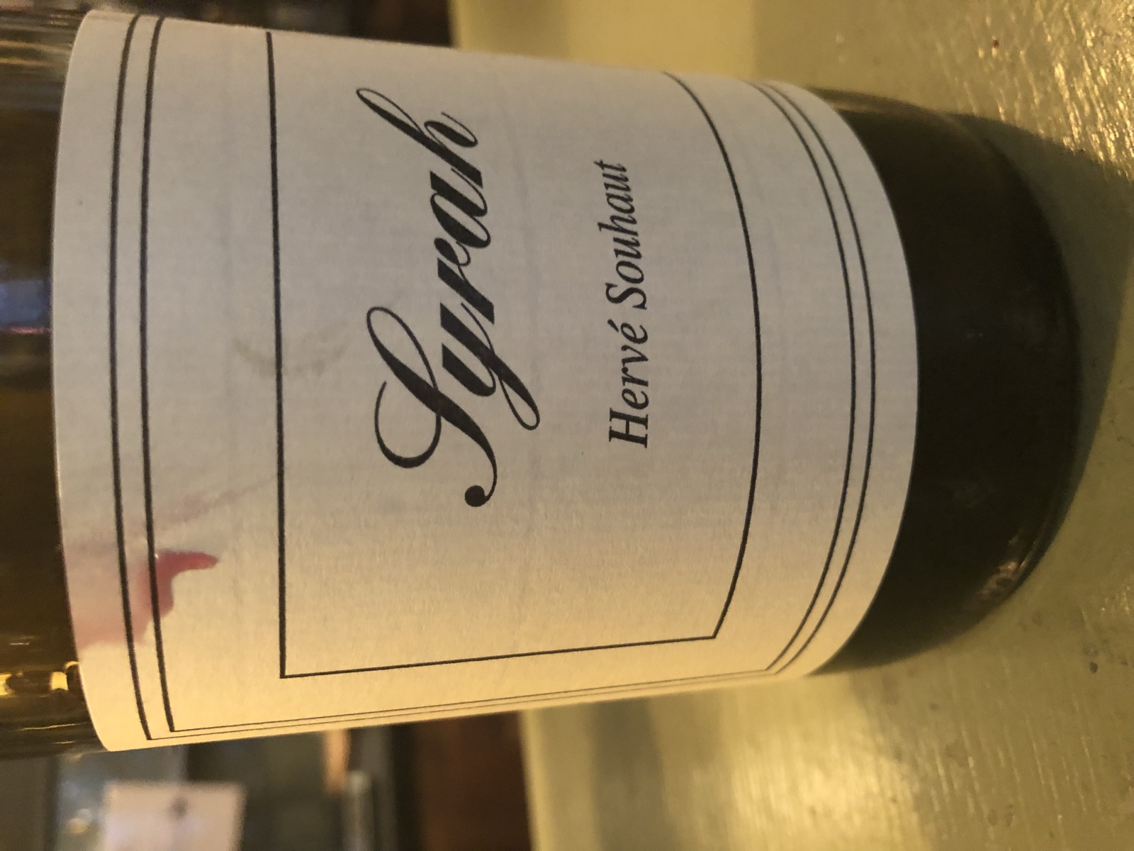 Herve Souhaut Domaine Romaneaux-Destezet Syrah bottle