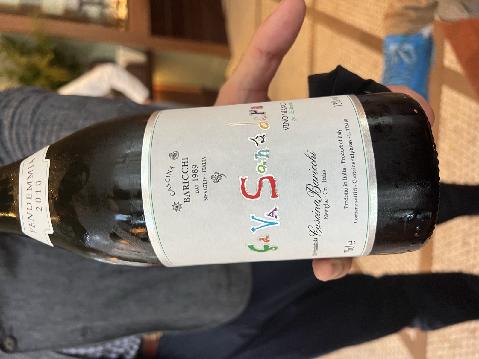 Cascina Baricchi Ça Va Sans Dire bottle label