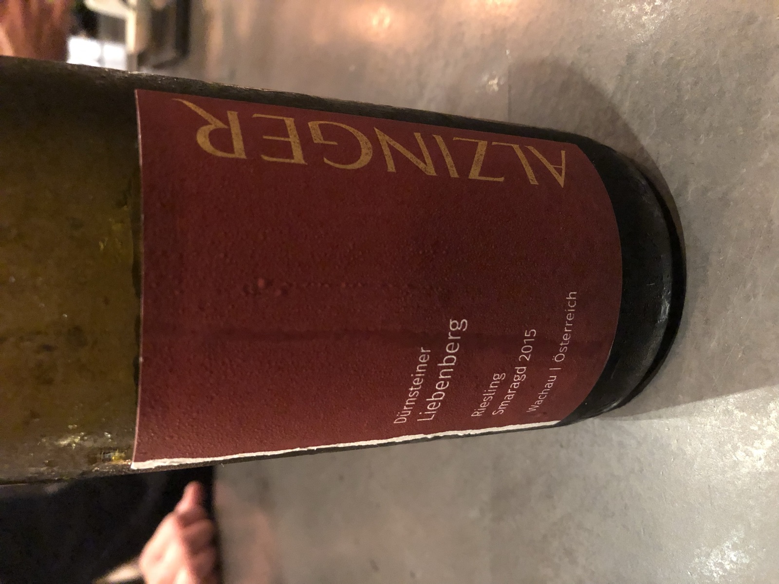 Alzinger Dürnsteiner Liebenberg Riesling Smaragd bottle