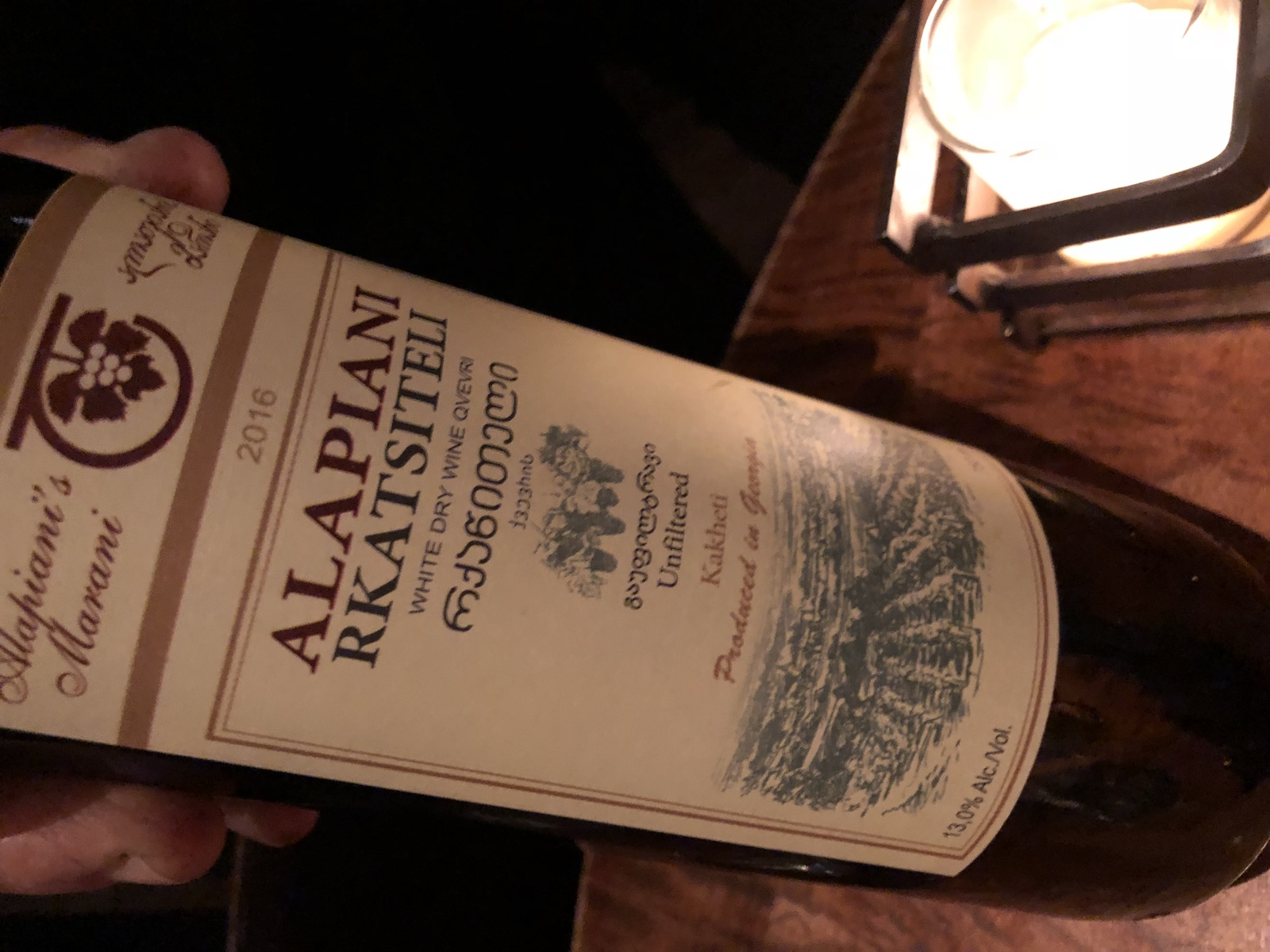 Alapiani's Marani Alapiani Rkatsiteli Qvevri Unfiltered bottle label