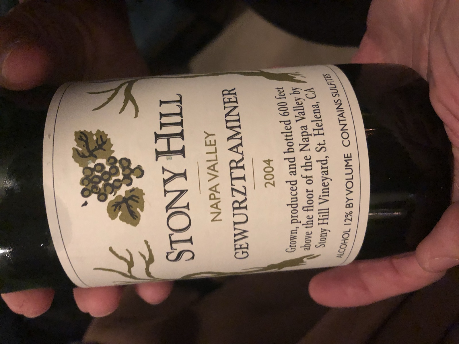 Stony Hill Napa Valley Gewurztraminer bottle