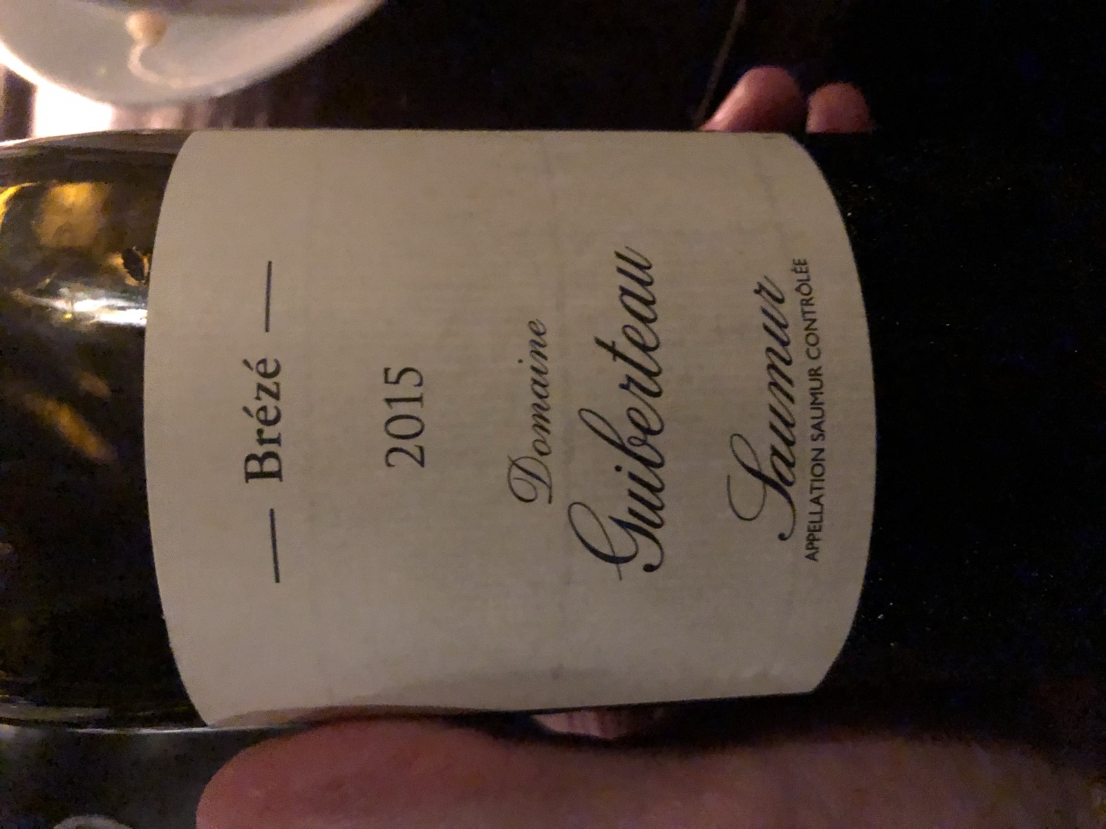Domaine Guiberteau Brézé bottle