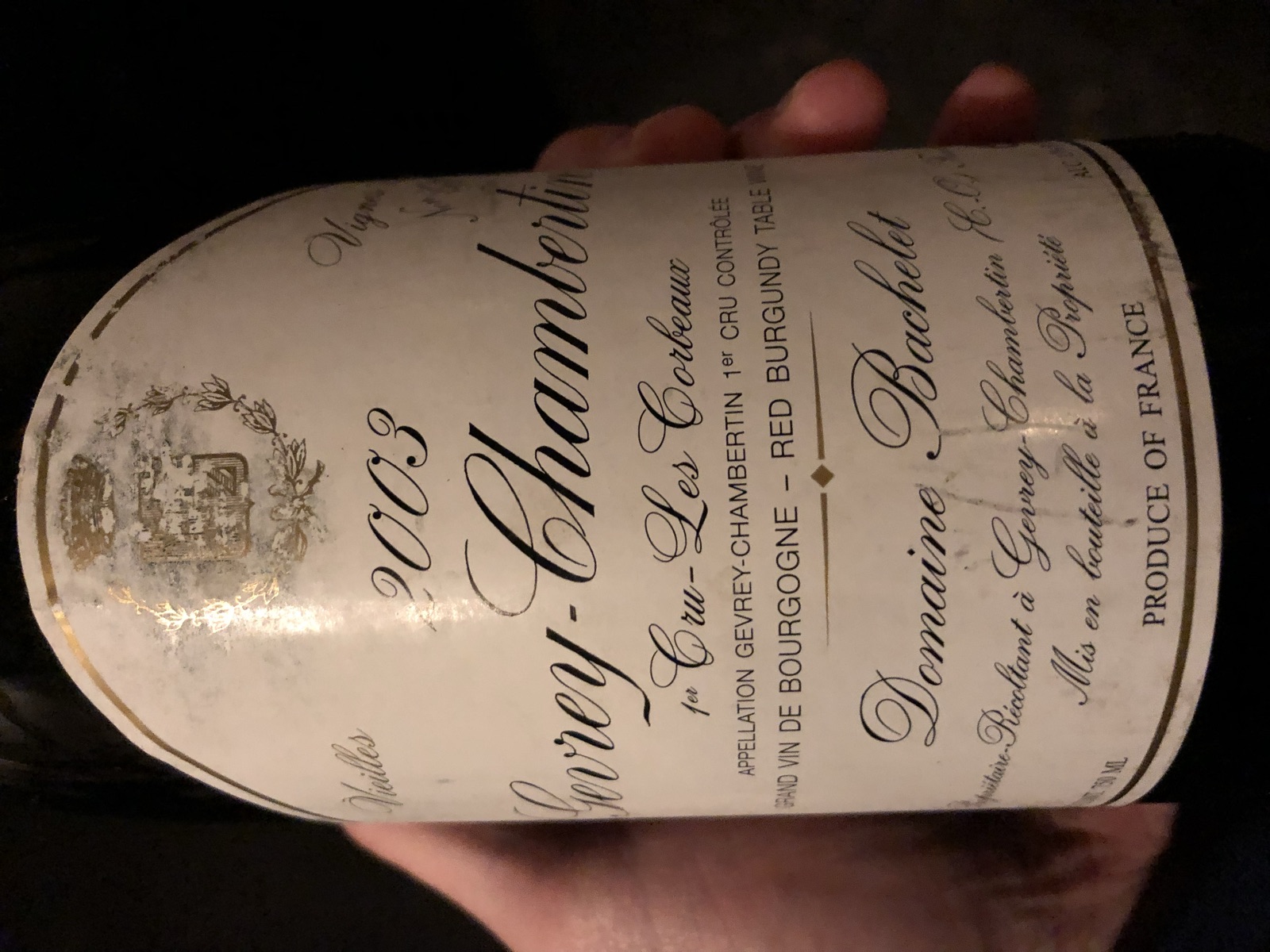 Domaine Bachelet Gevrey-Chambertin 1er Cru Les Corbeaux Vieilles Vignes bottle