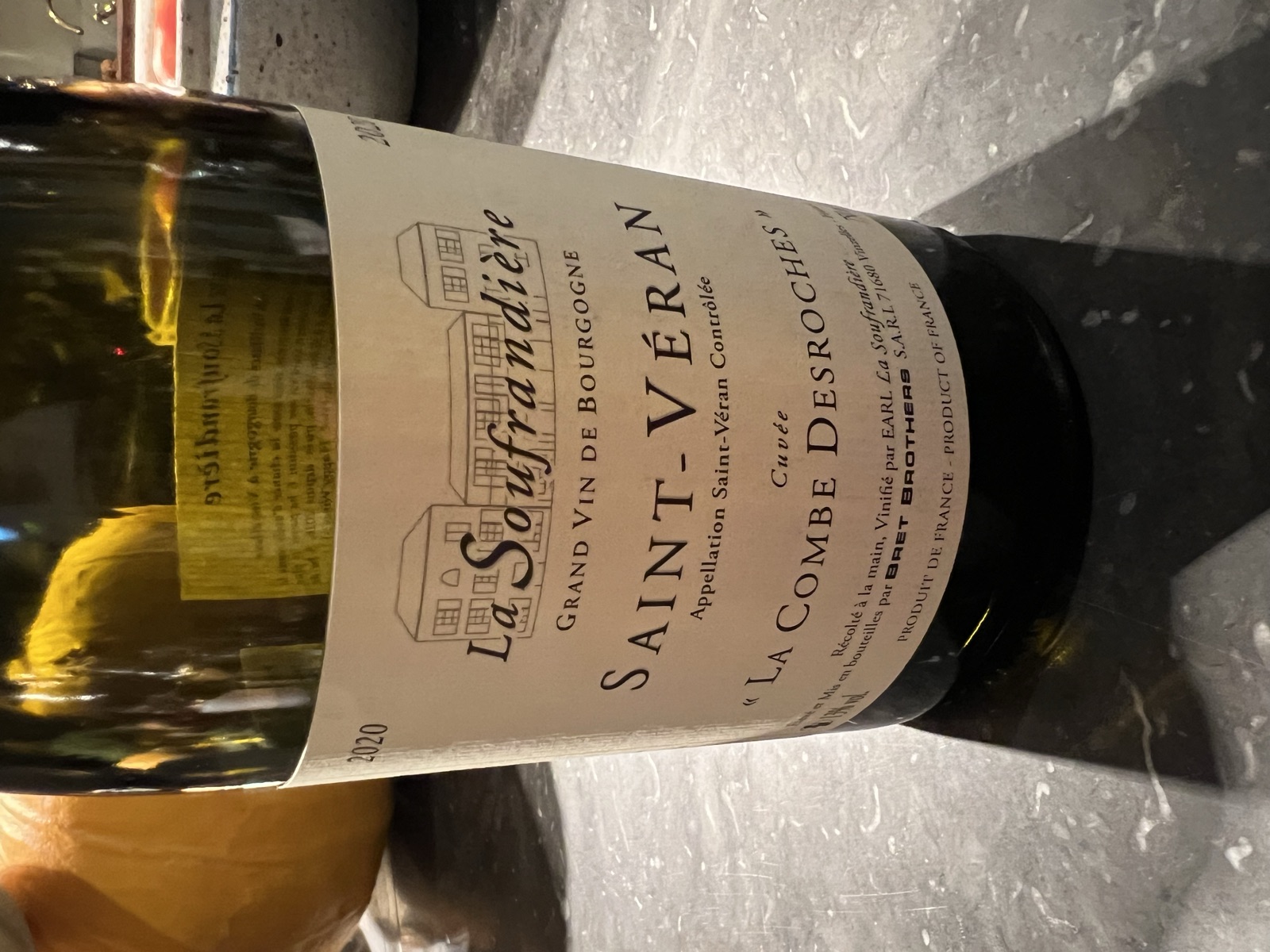 La Soufrandière Saint-Véran Cuvée La Combe Desroches bottle