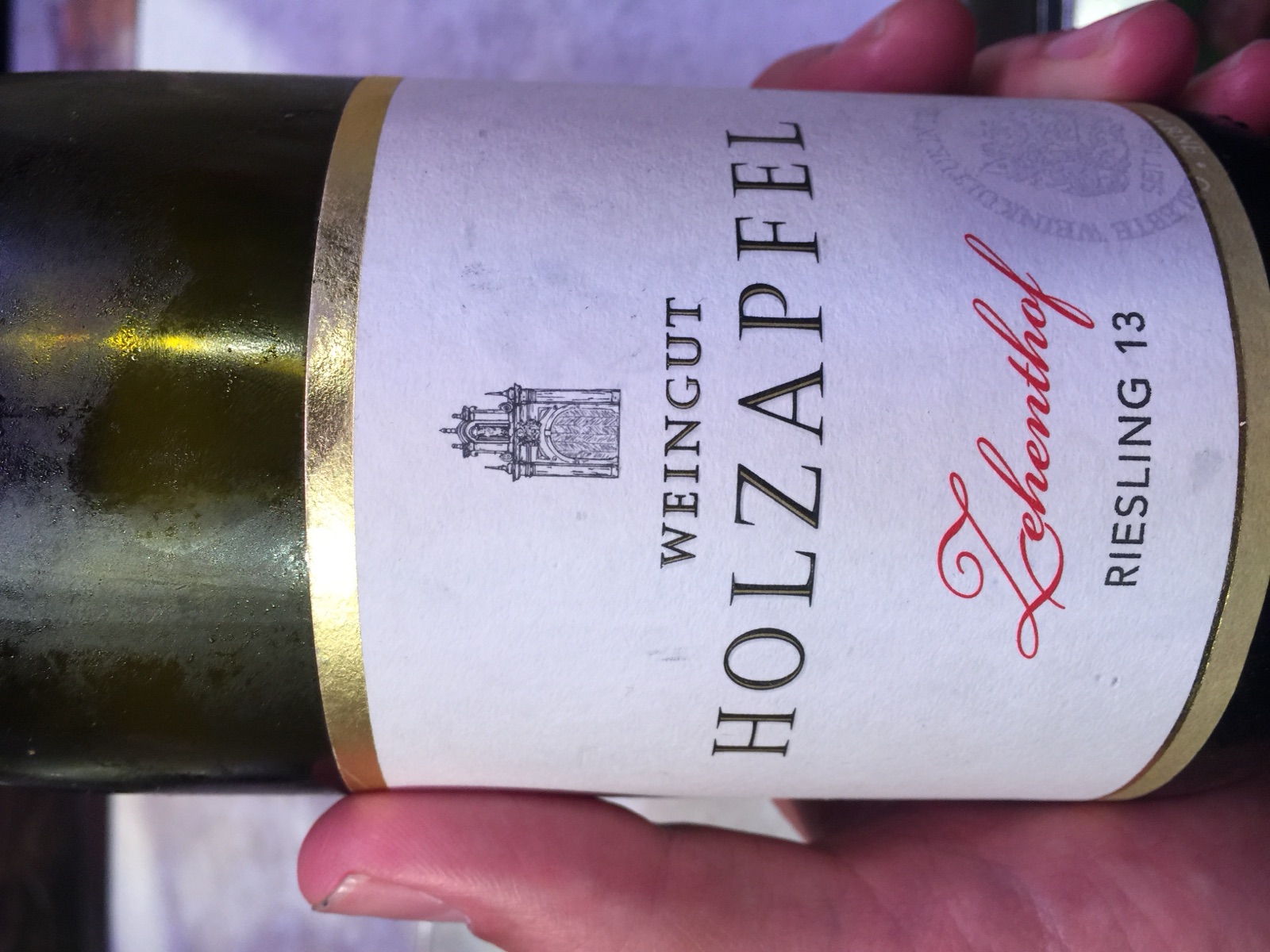 Weingut Holzapfel Zehenthof Riesling bottle