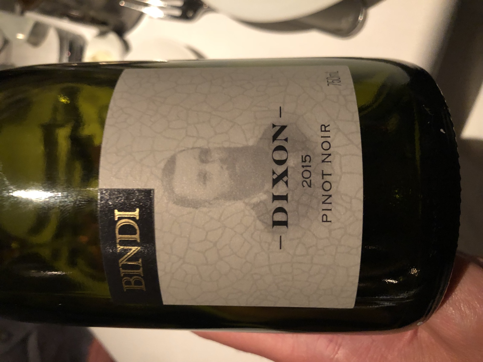 Bindi Dixon Pinot Noir bottle label