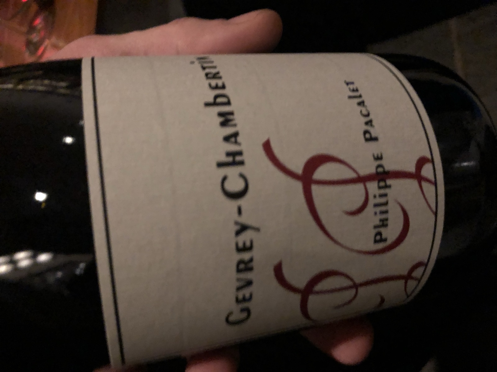 Philippe Pacalet Gevrey-Chambertin bottle label