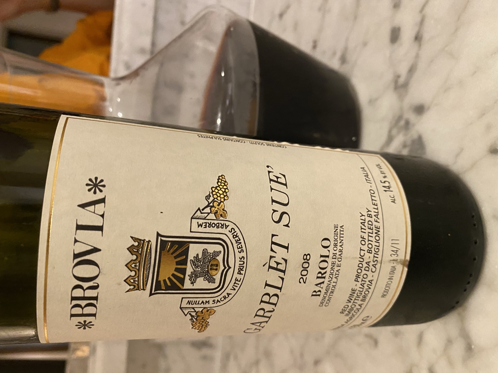 Brovia Garblèt Suè Barolo bottle