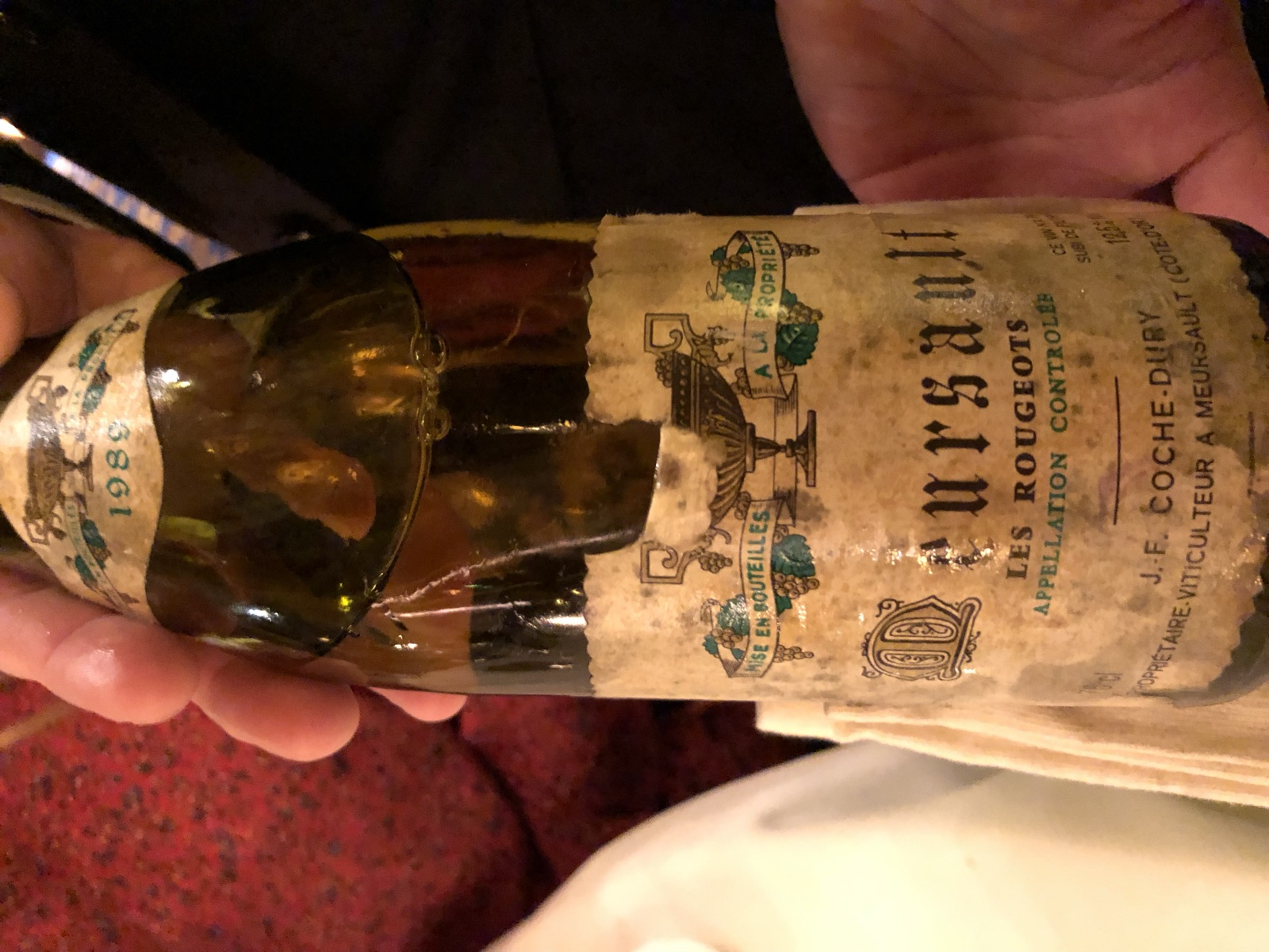 Domaine Coche-Dury Meursault Les Rougeots bottle label