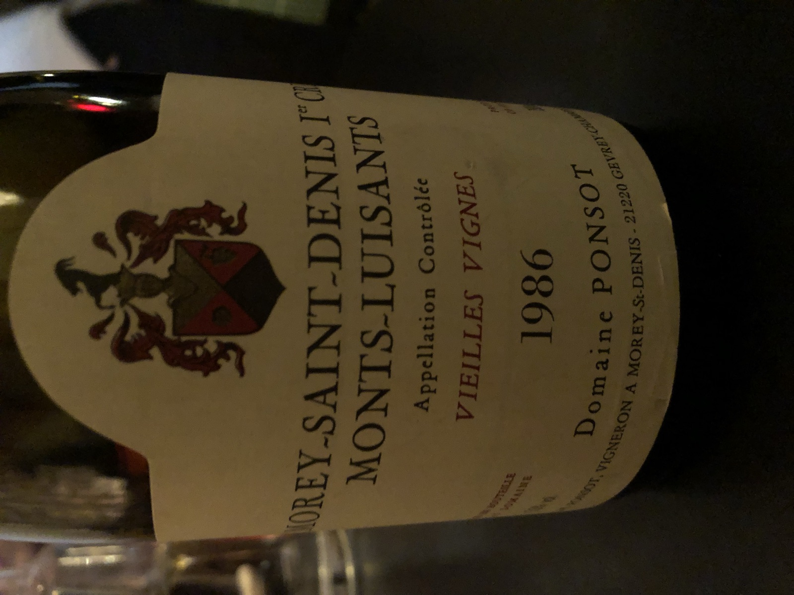 Domaine Ponsot Morey-Saint-Denis 1er Cru Monts-Luisants Vieilles Vignes bottle
