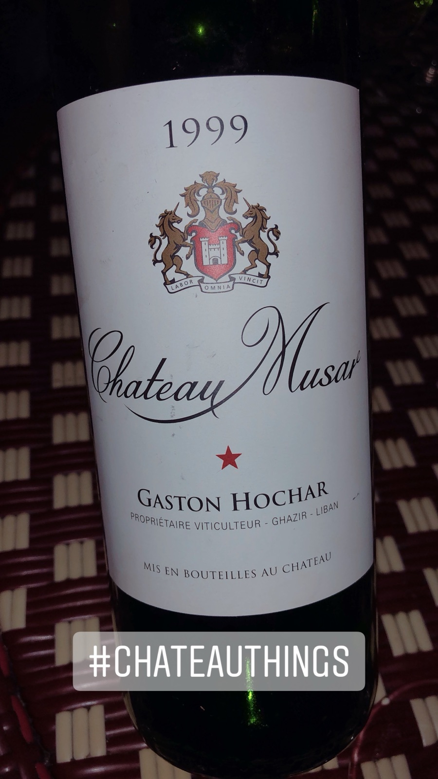 Chateau Musar (Gaston Hochar) Chateau Musar bottle