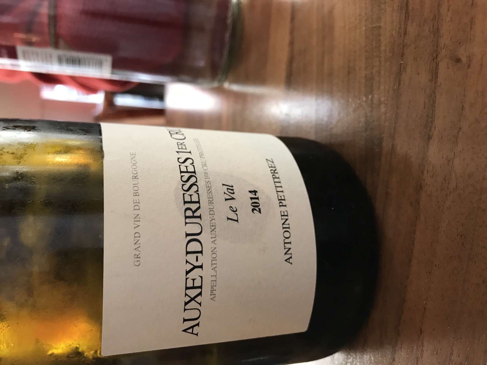 Antoine Petitprez Auxey-Duresses 1er Cru Le Val bottle