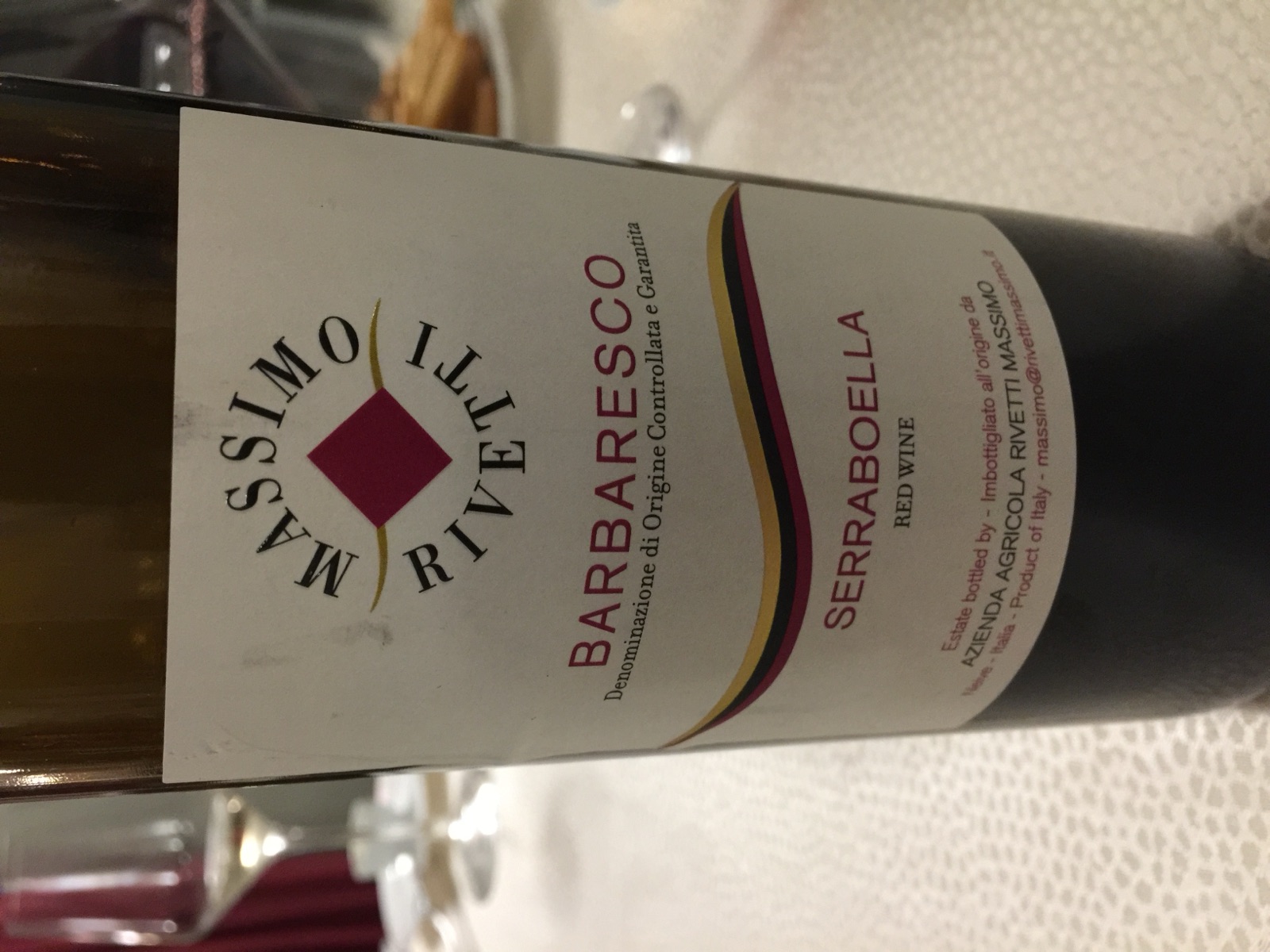 Massimo Rivetti Barbaresco Serraboella bottle label