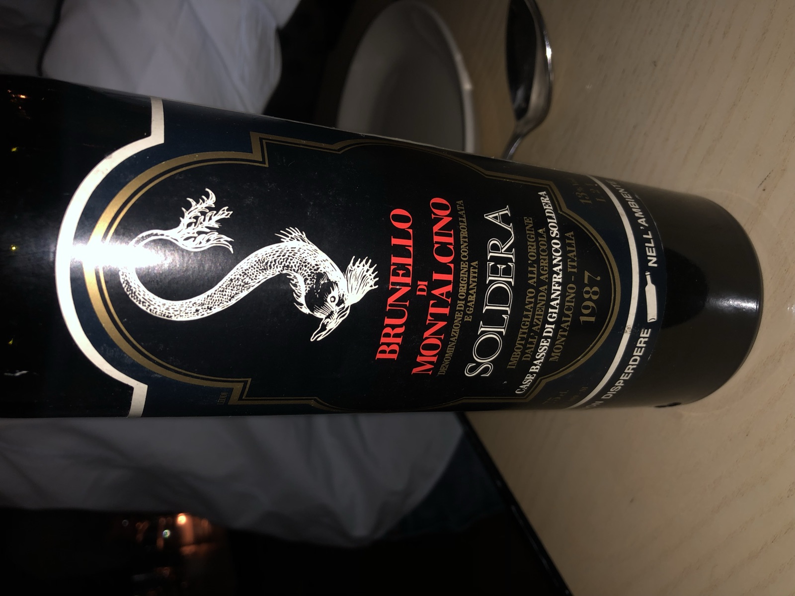 Case Basse di Gianfranco Soldera Brunello di Montalcino Soldera bottle label