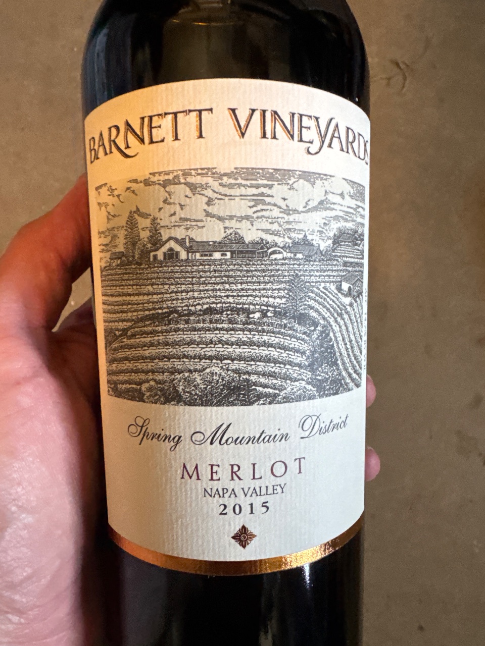 Barnett Vineyards Spring Mountain District Merlot bottle