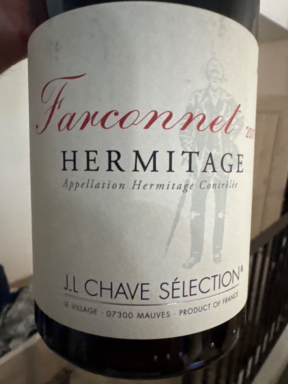 J.L. Chave Sélection Farconnet Hermitage bottle label