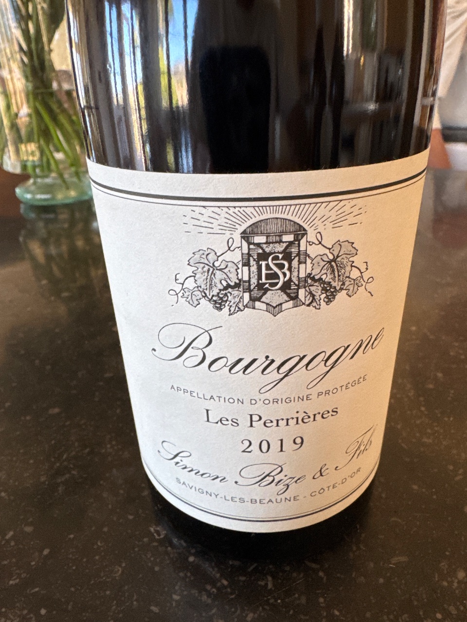 Simon Bize & Fils Bourgogne Les Perrières bottle label