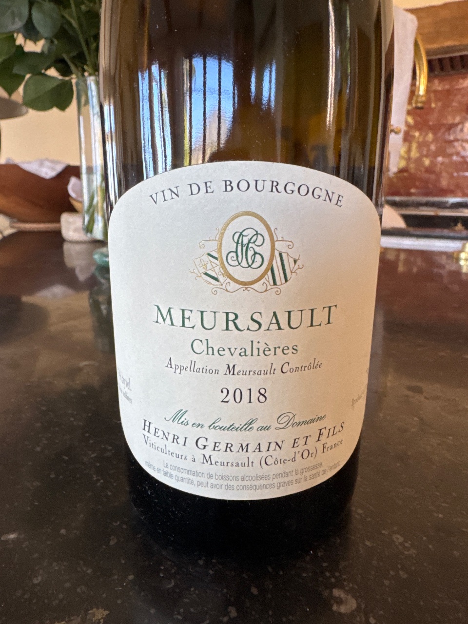 Henri Germain et Fils Meursault Chevalières bottle label