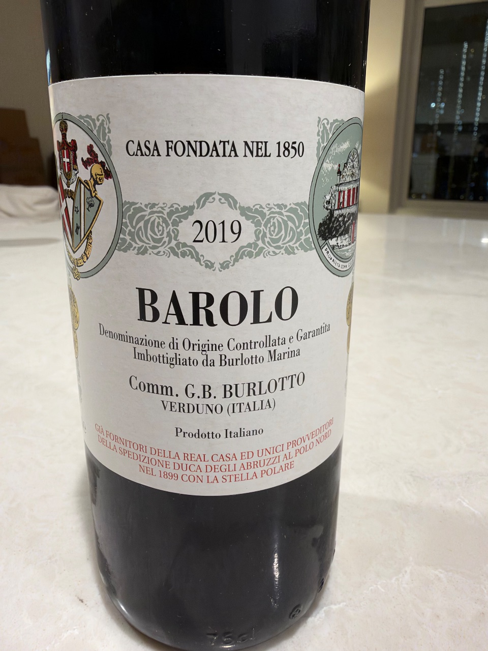 Comm. G.B. Burlotto Barolo bottle label